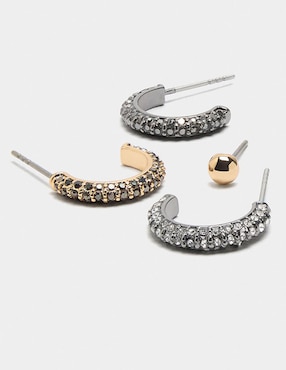 Set de aretes Parfois acabado martillado
