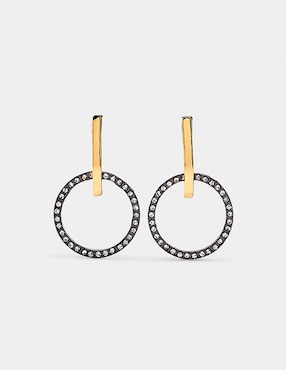 Aretes cortos Parfois Golden Delicates con acabado liso circonita