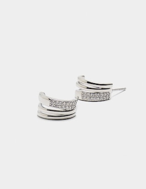Aros media luna Parfois Silver Delicates