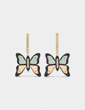 Aretes largos mariposa Parfois Funky Harmony con acabado brillante