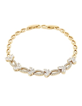 Pulsera Cm-Top zirconia 18 k acabado chapa de oro