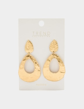 Aretes largos Parfois Trend Extra con acabado martillado