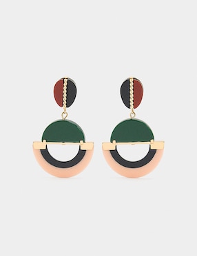 Aretes largos Parfois Funky Harmony con acabado brillante