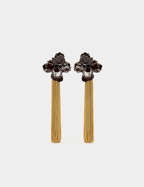 Aretes largos Parfois Amber con acabado brillante