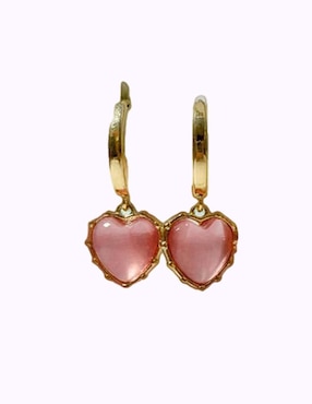 Set de aretes de corazón Nira de oro laminado 10 K con acabado brillante zirconia cúbica