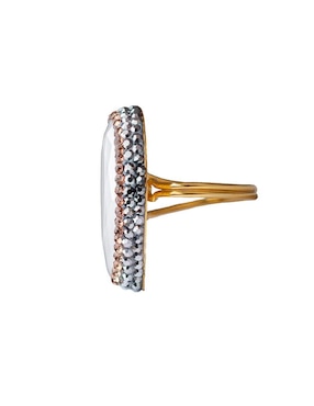 Anillo de gota Sultan Süleyman Queen Farah de plata P 925 ojo de gato con acabado baño de oro