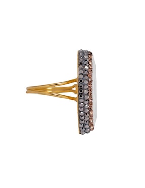 Anillo de gota Sultan Süleyman Queen Farah de plata P 925 ojo de gato con acabado baño de oro