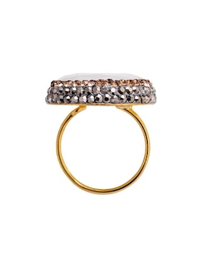 Anillo de gota Sultan Süleyman Queen Farah de plata P 925 ojo de gato con acabado baño de oro