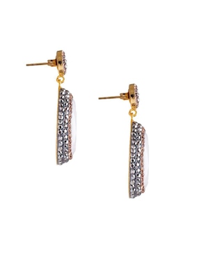 Aretes de gota Sultan Süleyman Queen Farah de plata p 925 con acabado baño de oro ojo de gato