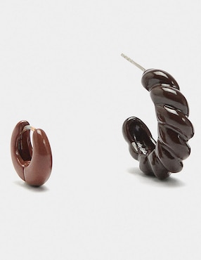 Set de aretes Parfois con acabado pulido