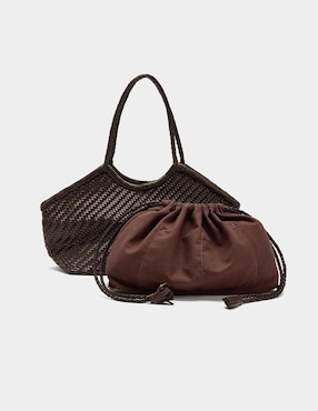 Bolsa shopper Parfois de cuero para mujer