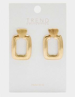 Aretes largos rectangulares Parfois Trend Extra con acabado cepillado