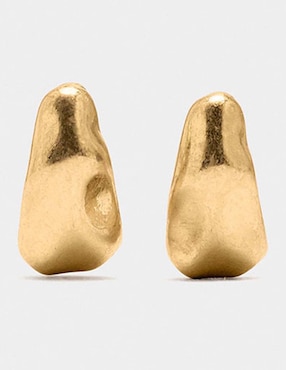 Aretes largos Parfois Golden Basics con acabado brillante