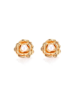 Aretes cortos de flor Lieb con acabado brillante
