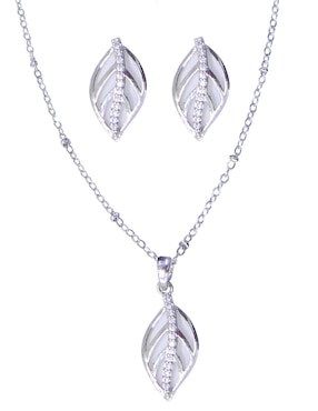 Aretes y collar de hoja Lieb