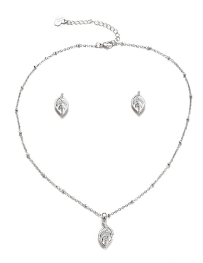 Aretes y collar de hoja Lieb