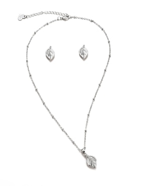 Aretes y collar de hoja Lieb