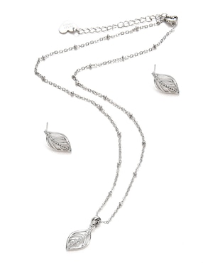 Aretes y collar de hoja Lieb