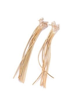 Aretes largos de corazón Lieb con acabado brillante cristal