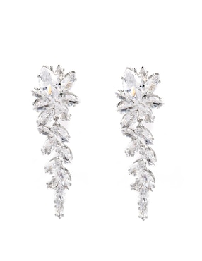 Aretes largos Lieb con acabado brillante cristal
