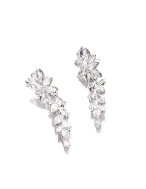 Aretes largos Lieb con acabado brillante cristal