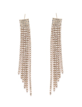 Aretes largos Lieb con acabado brillante cristal
