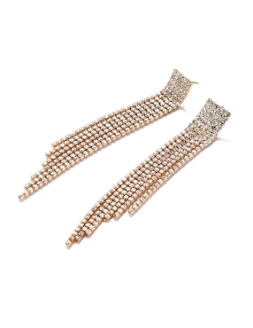 Aretes largos Lieb con acabado brillante cristal