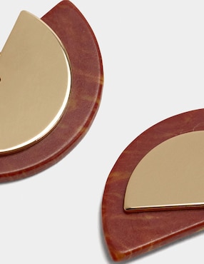 Aretes largos Parfois Wine & Dine con acabado brillante