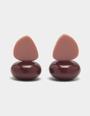 Aretes cortos Parfois Wine & Dine con acabado brillante