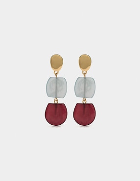 Aretes largos Parfois Wine & Dine con acabado brillante
