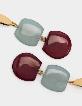 Aretes largos Parfois Wine & Dine con acabado brillante