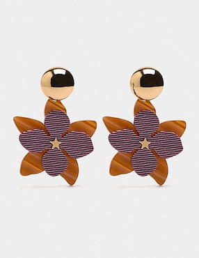 Aretes largos Parfois Wine & Dine con acabado brillante