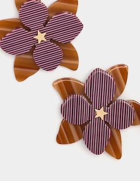 Aretes largos Parfois Wine & Dine con acabado brillante