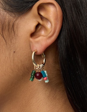Aretes largos Parfois Wine & Dine con acabado brillante