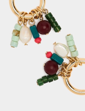 Aretes largos Parfois Wine & Dine con acabado brillante