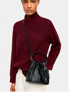 Bolsa bucket Parfois Zippers para mujer