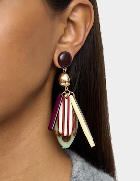 Aretes largos Parfois Wine & Dine con acabado brillante