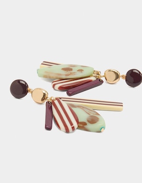 Aretes largos Parfois Wine & Dine con acabado brillante