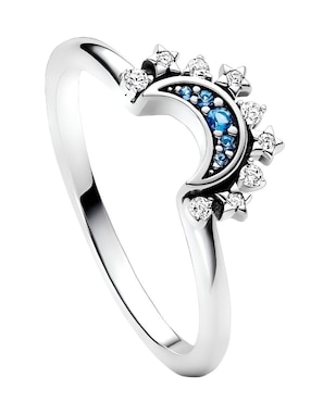 Anillo de luna Xtellar P 925 de plata brillante