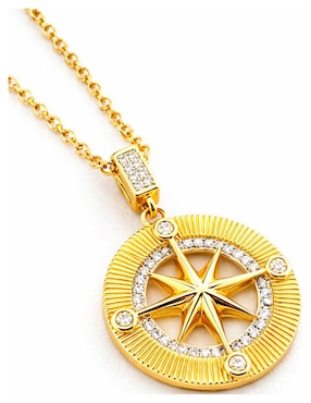 Collar de rosa de los vientos Moon & Self de oro laminado 18 k