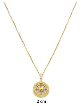 Collar de rosa de los vientos Moon & Self de oro laminado 18 k