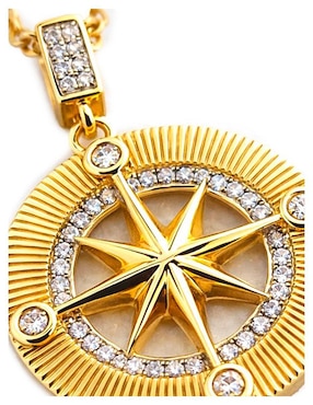 Collar de rosa de los vientos Moon & Self de oro laminado 18 k