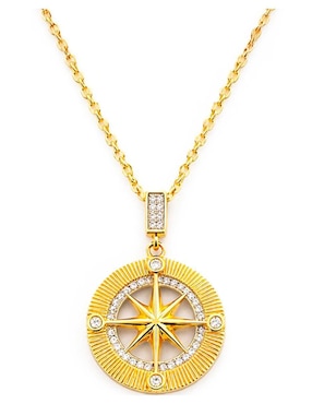 Collar de rosa de los vientos Moon & Self de oro laminado 18 k