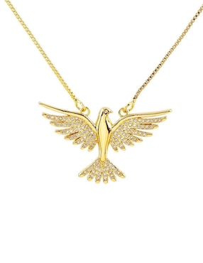 Collar con dije de paloma Yoiko baño de oro 18 k