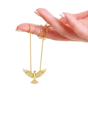 Collar con dije de paloma Yoiko baño de oro 18 k