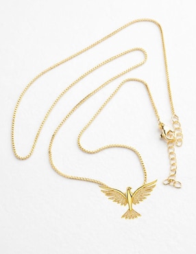Collar con dije de paloma Yoiko baño de oro 18 k