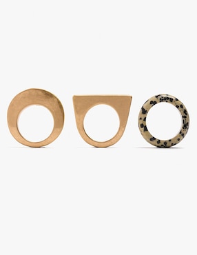 Set anillo Parfois Earthy acabado pulido