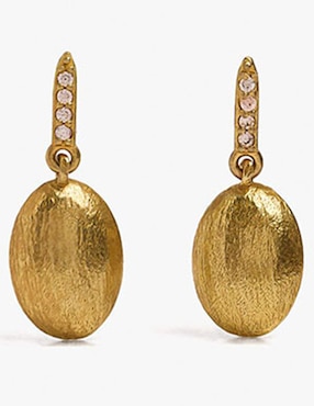 Aretes cortos Parfois Golden Delicates con acabado cepillado