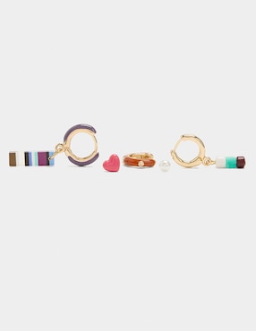 Set de aretes Parfois con acabado pulido