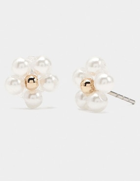 Broqueles de flor Parfois con acabado esmaltado